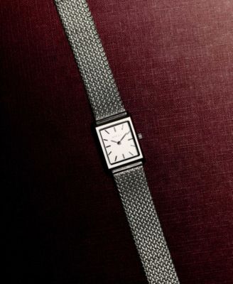 Women's 'Virgil Tethered' Silver Stainless Steel Mesh Watch, 20mm