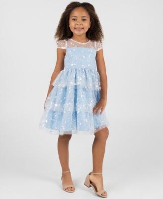 Rare Editions - Girls 2T-6X Sequin Mesh Illusion Body Dress