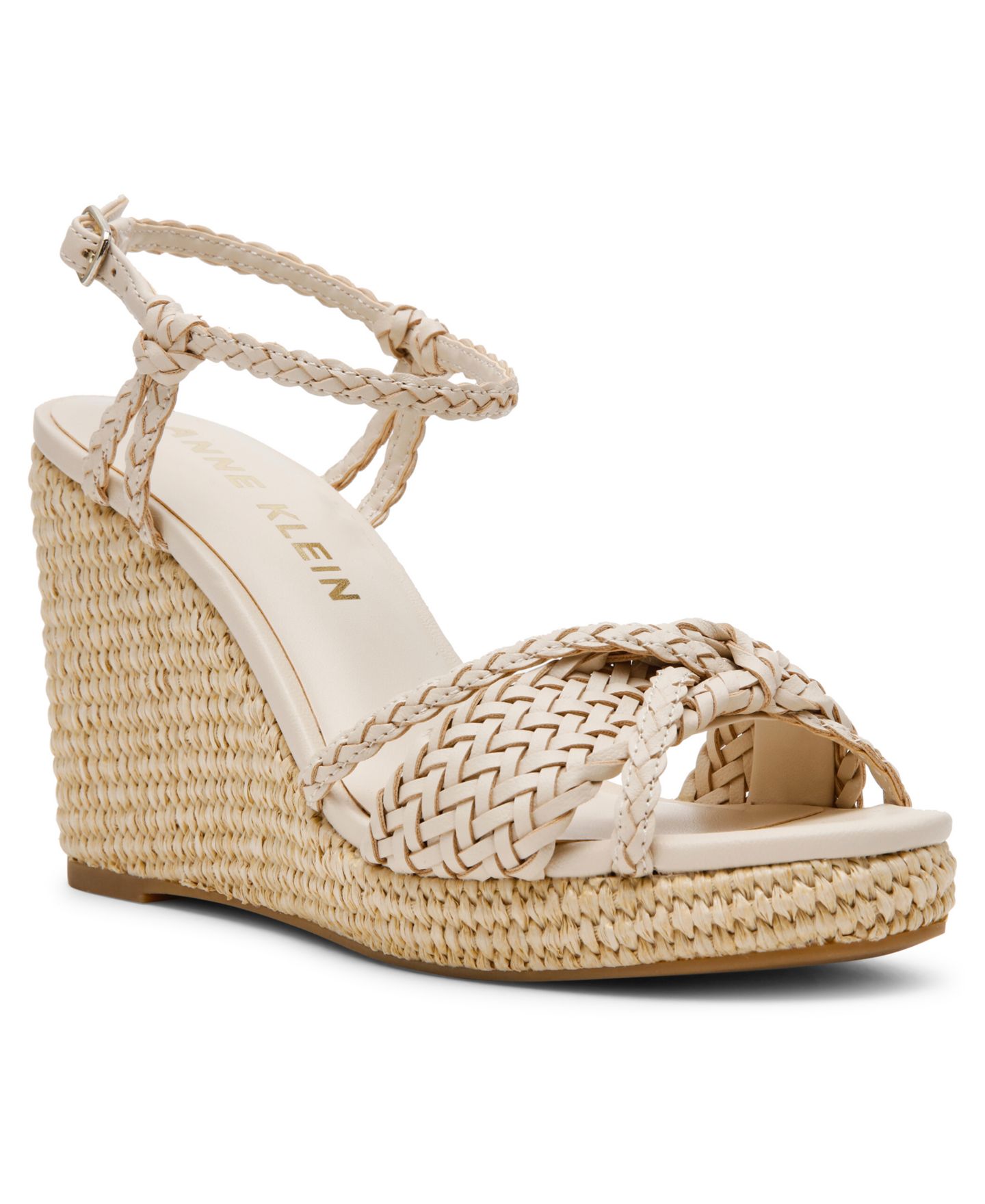 Женские сандалии Anne Klein Vow Braided Wedge, цвет: Костяной — фото 1