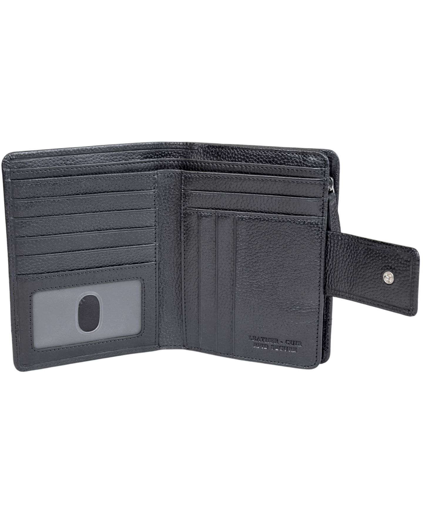 Женский клатч Mancini Fifth Avenue RFID Secure Zipper Clutch, цвет: Чёрный — фото 5