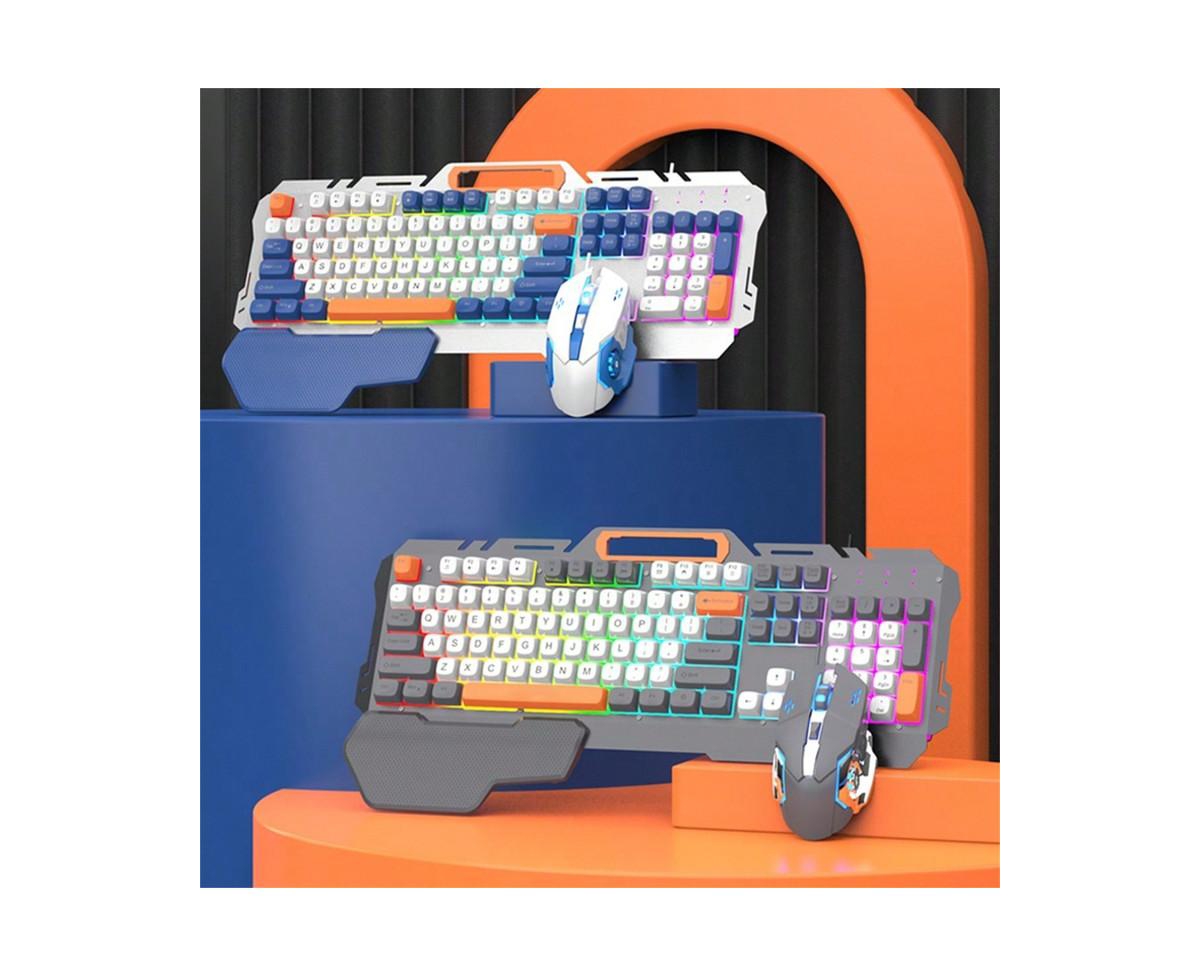 risokeys Wired Gaming Keyboard And Mouse Set - Keyboard And Mouse with Wrist Rest - Ergonomic Keyboard For Desktop, Laptop, Pc