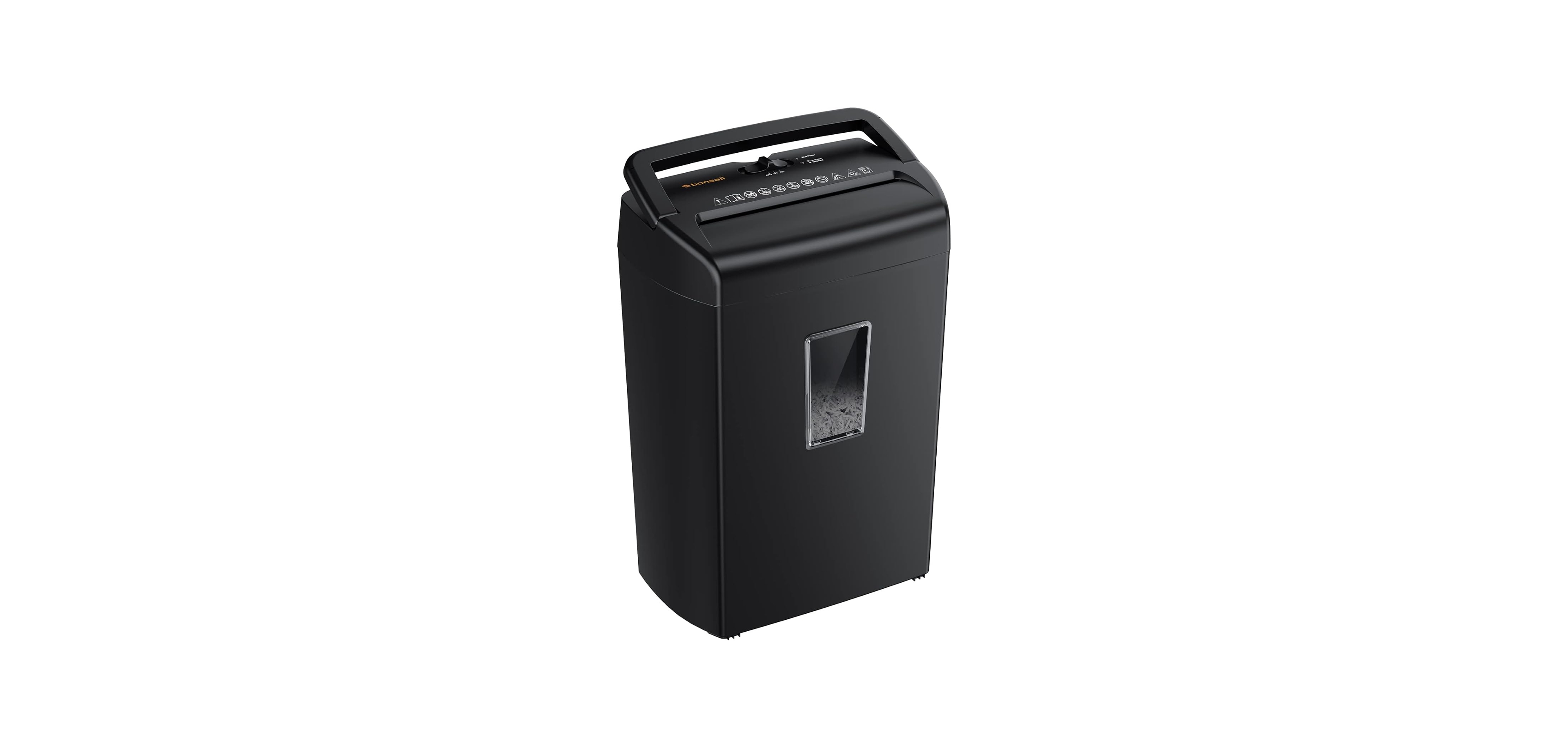 Bonsaii 10-Sheet Cross Cut Paper Shredder, 5.5 Gal Home Office Heavy Duty Shredder for Credit Card, Staple, Clip with Transparent Window