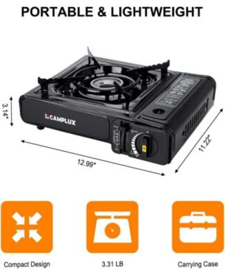 Dual Fuel Propane & Butane Stove with Carrying Case, Portable Camping Stoves with CSA Certification