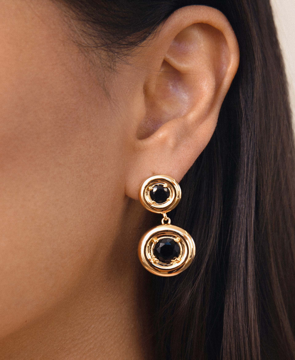 Ettika Gold Plated Orbit Crystal Earrings