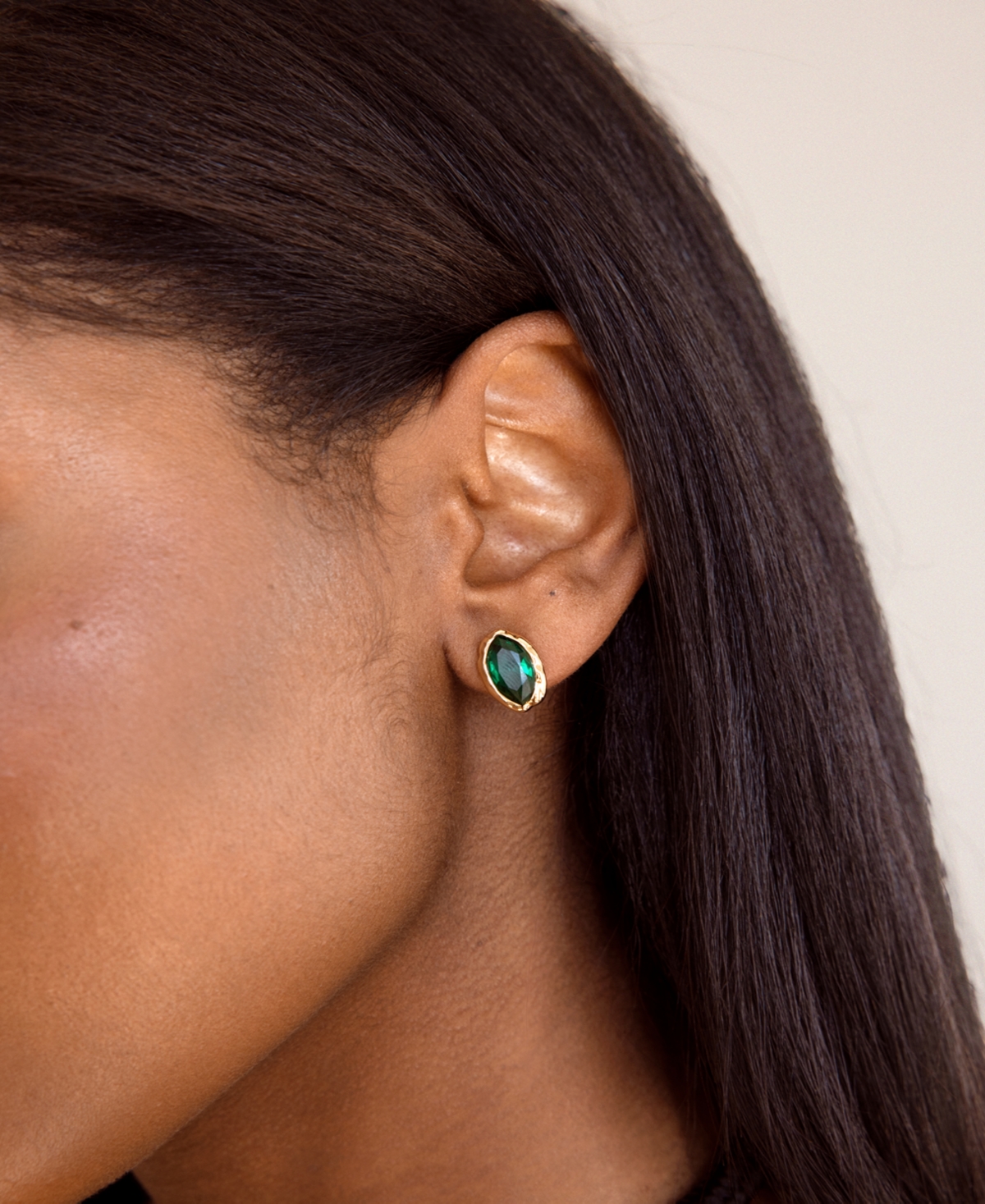 Ettika Gold Plated Crystal Luxe Mini Stud Earrings In Green