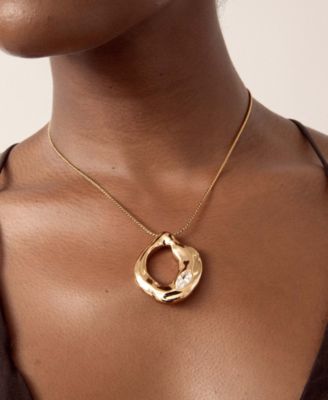 Molten Marquise Pendant Necklace