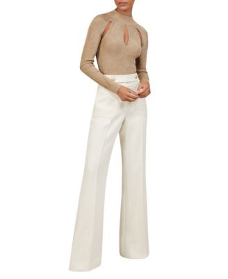 Women's Metallic-Knit Cut-Out Top