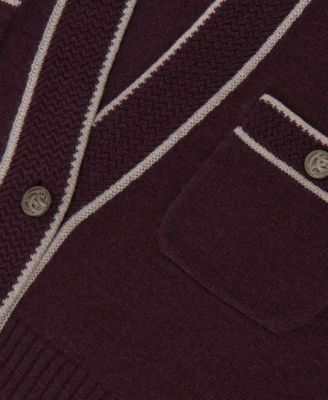 Women's Wool-Cashmere Tipped V-Neck Cardigan Sweater