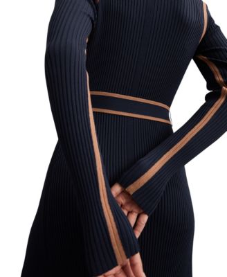 Women's Color-Block Rib-Knit Midi Dress