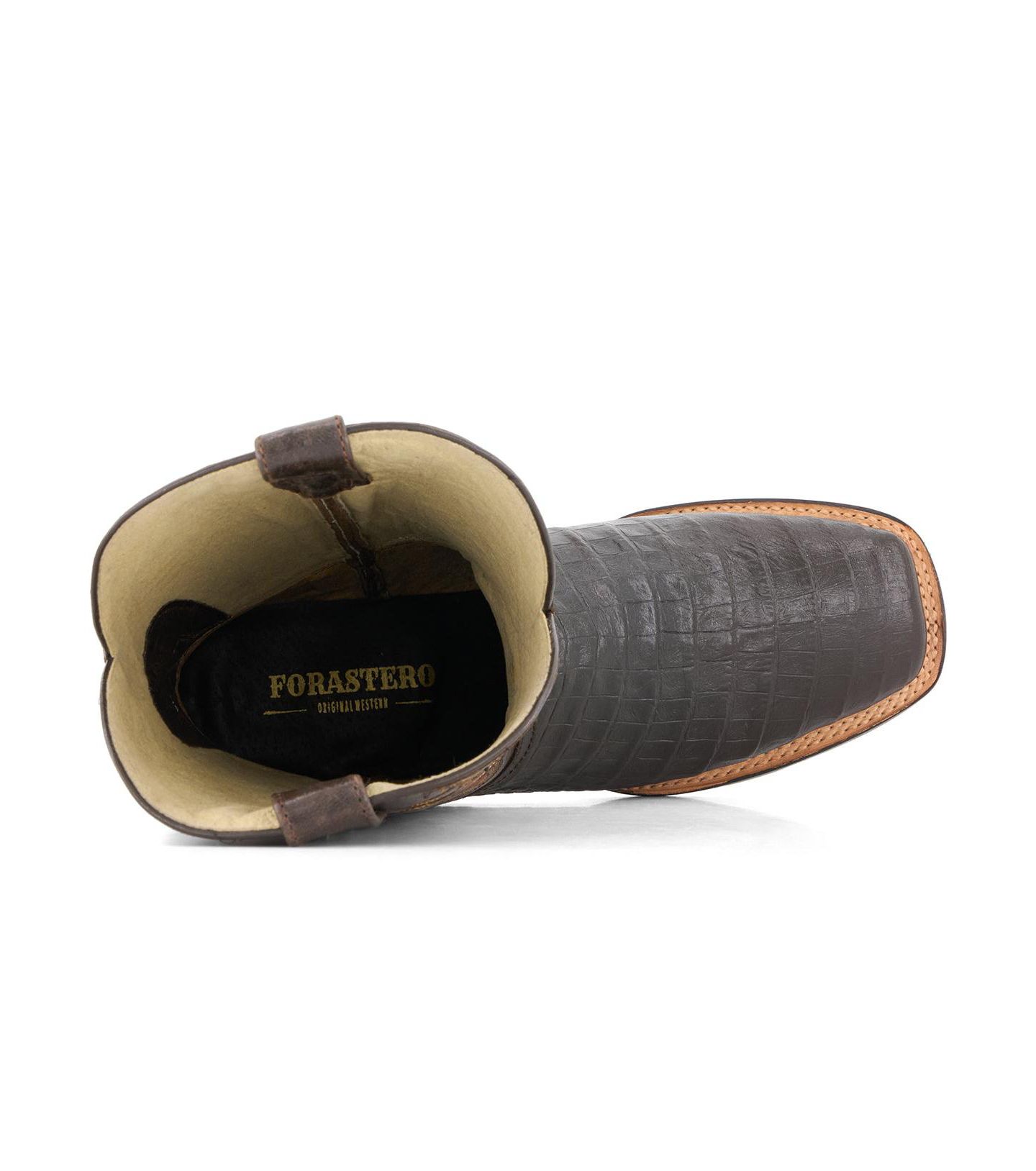 Мужские ботинки Forastero Croco Embossed Leather Cowboy, цвет: Коричневый — фото 4