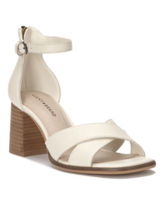Lucky Brand - Women's Herrika Stacked Heel Crisscross Dress Sandals