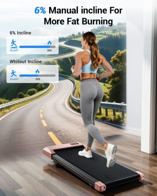 Superun Walking pad,6% Manual Incline Under Desk Treadmills,300 LBS Walking pad treamill