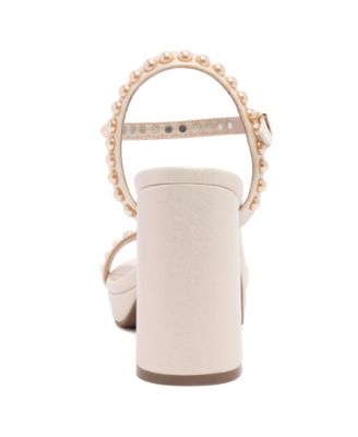 Women's Vallentina Pearl Block Heel Dress Sandals