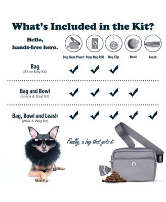3-in-1 Crossbody Dog Walk Bag with Matching Planet-Safe Dog Poop Bags