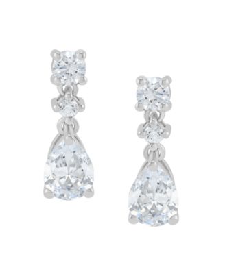 Lab Grown Diamond Pear & Round Drop Earrings (2 ct. t.w.) in 14k White Gold