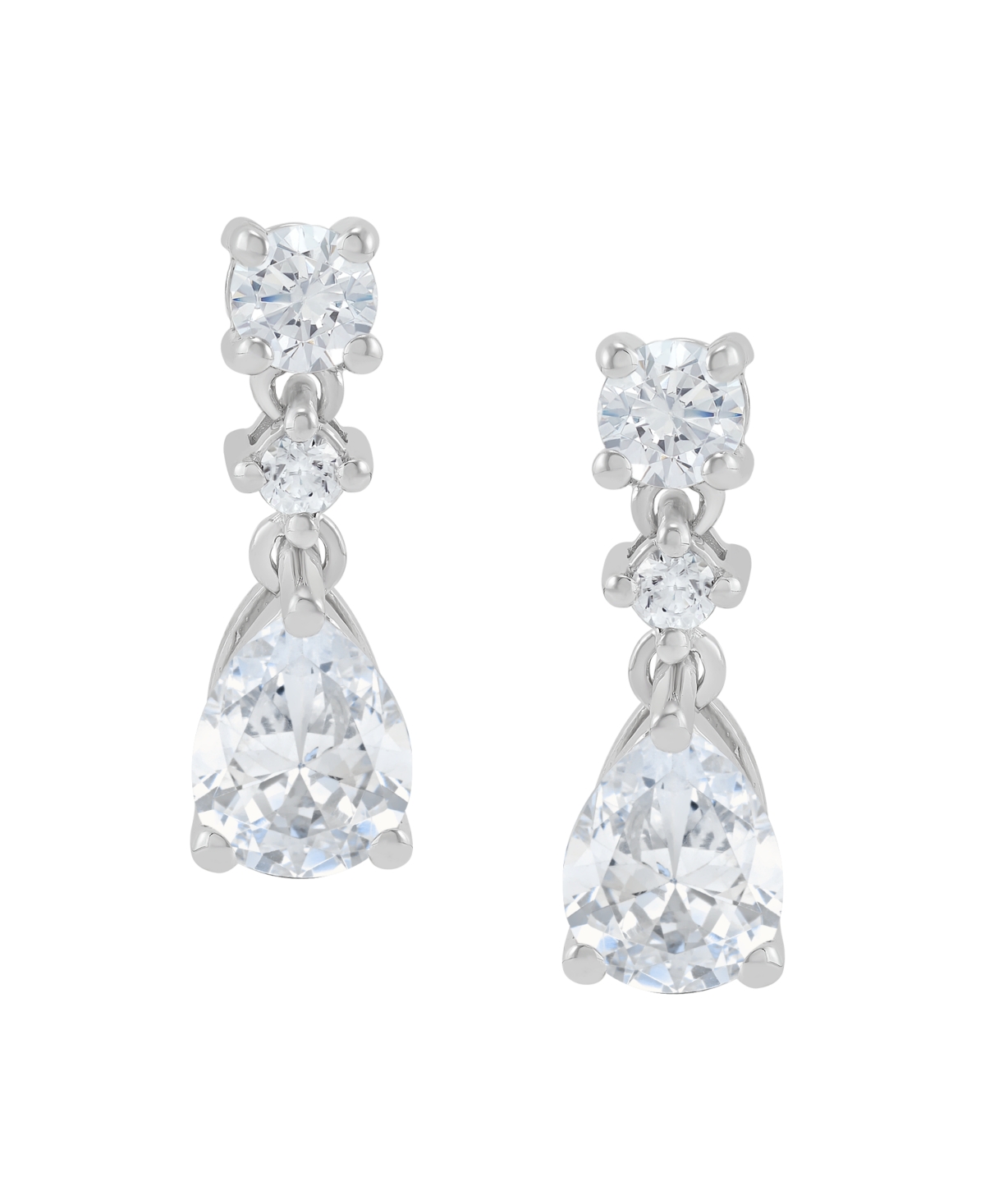 Grown With Love Lab Grown Diamond Pear & Round Drop Earrings (2 ct. t.w.) in 14k White Gold