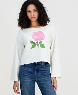 Juniors' Boat-Neck Fleece Sweatshirt