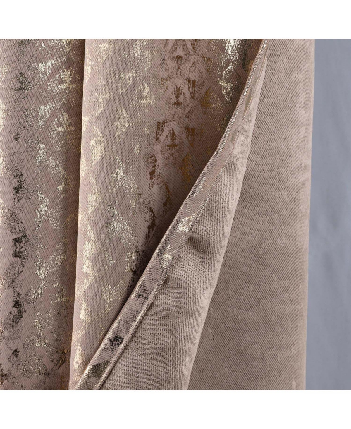 Rt Designer Collection Hailey Halo Foil Blackout Grommet Curtain Panel 52" x 90" Taupe