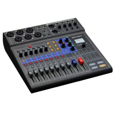 LiveTrak L-8 Mixer Bundle with 4x Rode Pod Mics with Desk Arm Stand, 4x Headphones, Includes Headphones