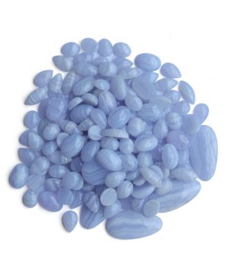 Sterling Silver Blue Lace Agate Open Teardrop Pear-Cut Dangle Earrings