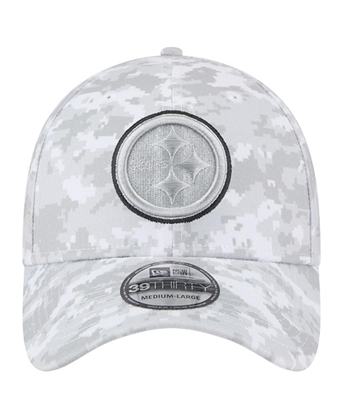 New Era Men's White Pittsburgh Steelers 2025 Salute to Service Digital Camo Fan Pack 39THIRTY Flex Hat
