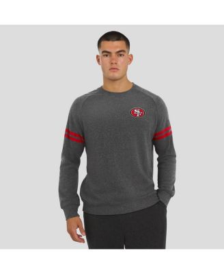 Men's Dark Heather Gray San Francisco 49ers Players Lounge Raglan Tri-Blend Sweatshirt