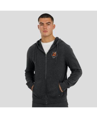 Men's Dark Heather Gray Cincinnati Bengals Players Lounge Tri-Blend Full-Zip Hoodie