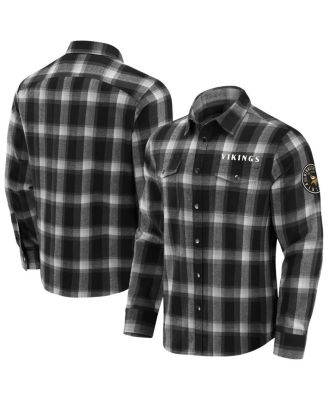 Fanatics - Men's Black Houston Texans Flannel Plaid Full-Snap Shirt