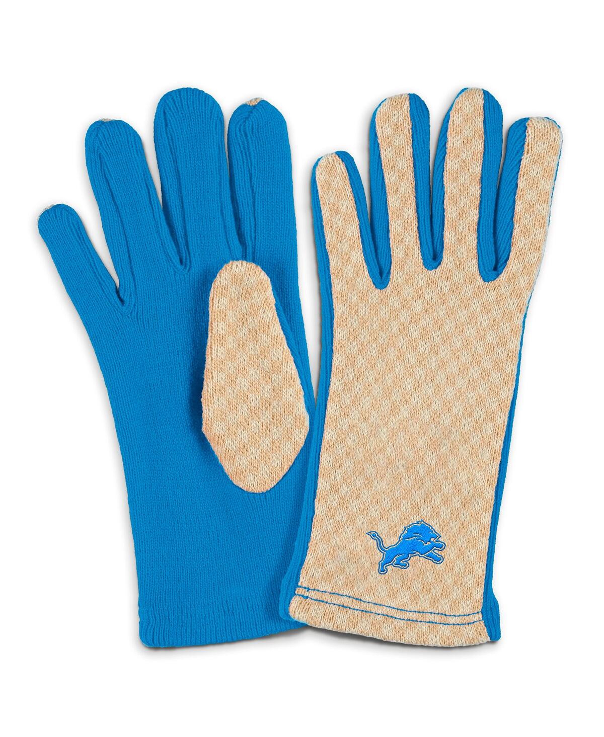 Wear By Erin Andrews Women's Detroit Lions Tonal Scarf Glove Set In Blue