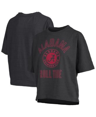 Pressbox - Women's Black Alabama Crimson Tide Motley Crew Bishop Waist Length Oversized T-Shirt