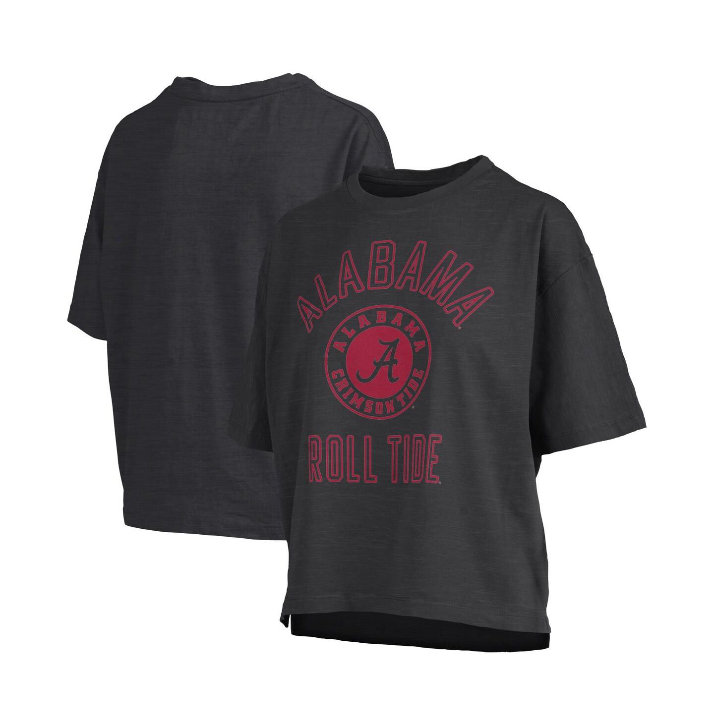 Женская футболка Pressbox Black Alabama Crimson Tide Motley Crew Bishop Waist Length Oversized — фото 1