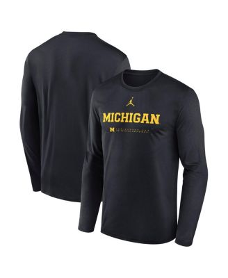 Jordan - Men's Navy Michigan Wolverines 2025 Courtside Basketball Shootaround Legend Dri-FIT Long Sleeve T-Shirt