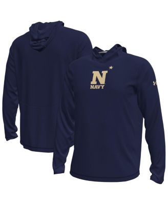 Under Armour - Men's Navy Midshipmen Sideline Knockout Long-Sleeve Hooded T-Shirt