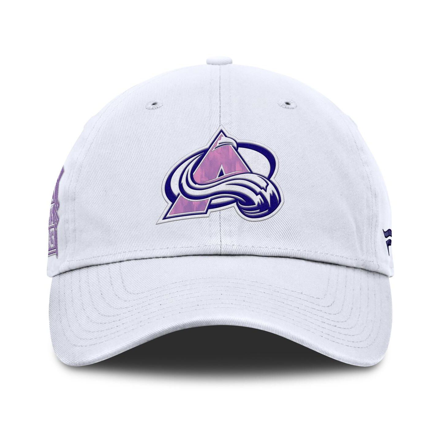 Мужская кепка Fanatics White Colorado Avalanche Authentic Pro Hockey Fights Cancer Adjustable Hat — фото 4