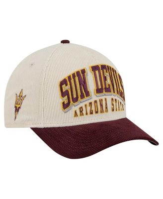 Men's Maroon/Cream Arizona State Sun Devils Arch Two-Tone Corduroy 9FORTY A-Frame Adjustable Hat