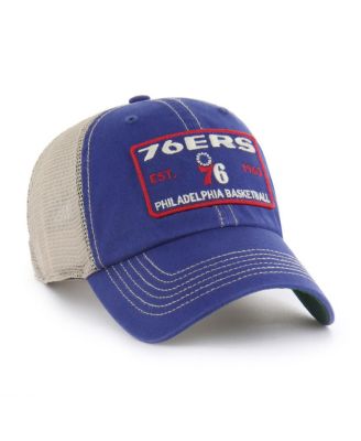 Men's Royal/Tan Philadelphia 76ers Wabash Patch Clean Up Adjustable Hat