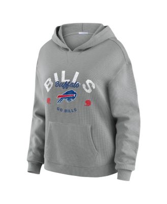 WEAR by Erin Andrews - Women's 2-Piece Gray Buffalo Bills Waffle-Knit Long Sleeve Hooded Shirt and Pants Lounge Set