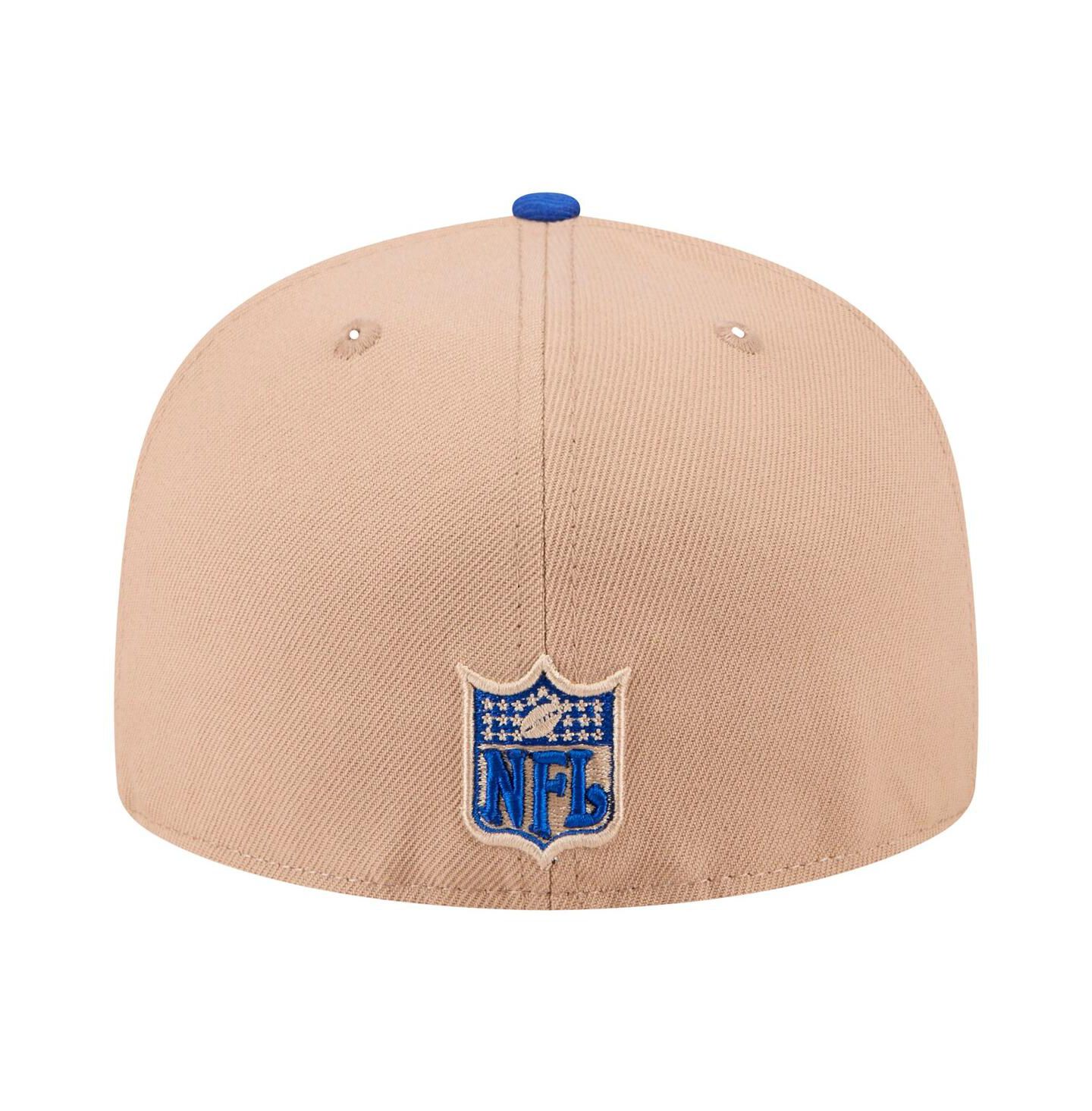 Мужская кепка New Era Tan Seattle Seahawks Throwback Logo Main 59FIFTY Fitted Hat — фото 2