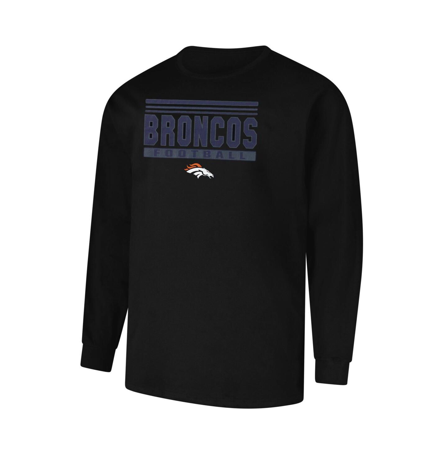 Мужская футболка Profile Black Denver Broncos Big & Tall Pop Long Sleeve — фото 3