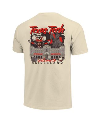 Men's Image One Natural Texas Tech Red Raiders Comfort Colors Hand-Drawn Campus Stack T-Shirt