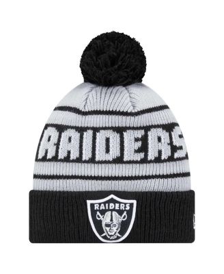 Big Boys and Girls Black Las Vegas Raiders Main Cuffed Knit Hat with Pom