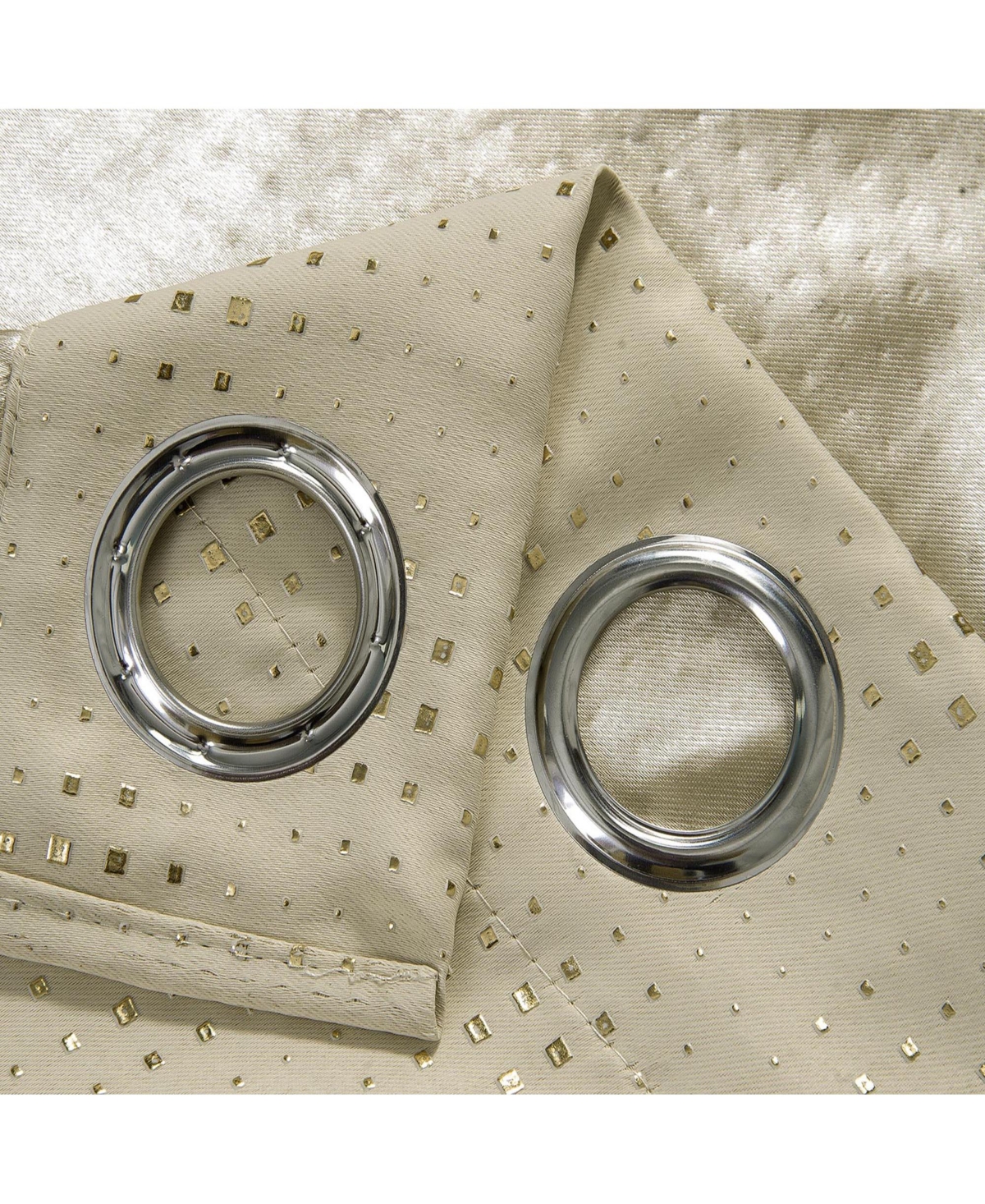 Rt Designers Collection Gatsby Rubber Blackout Grommet Curtain Panel 54" x 84" Beige by Rt Designers Collection