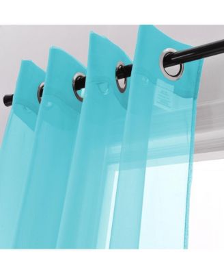 Cara One Sheer Grommet Light Filtering Curtain Panel 54" x 90" Aqua