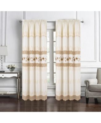 RT Designer Collection Antonia Macrame Luxurious Decorative Rod Pocket Curtain Panel
