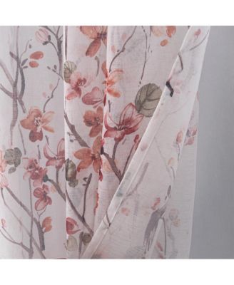 Amelia Printed Doily Grommet Light Filtering Curtain Panels for Bedroom 54" x 90" Rose