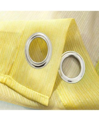 Ramallah Lonnie Grommet Curtain Panel - 54x90", Lemon