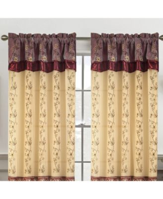 - Priscilla Embroidered Panel With Double Valance 54'' x 90'' Silver