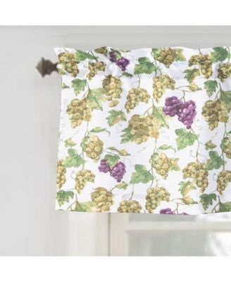 RT Designer's Collection Tribeca Grapes Printed Slub 3 Pieces Kitchen Curtain