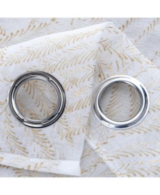 Faye Grommet Metallic Sheer Printed Doily Curtain Panel 54" x Taupe