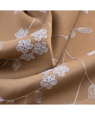 RT Designer Collection Lilian 2 Pack Embroidered Blackout Luxurious Decorative Grommet Curtain Panel 36" x 84" Taupe